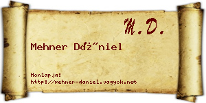 Mehner Dániel névjegykártya